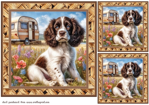 3 Caravan pup card fronts/toppers 5