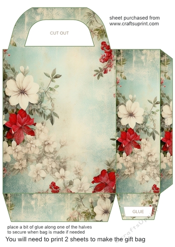 Christmas floral gift bag (n) 9