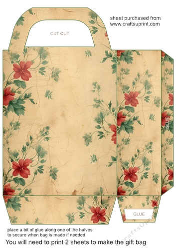 Christmas floral gift bag (n) 12