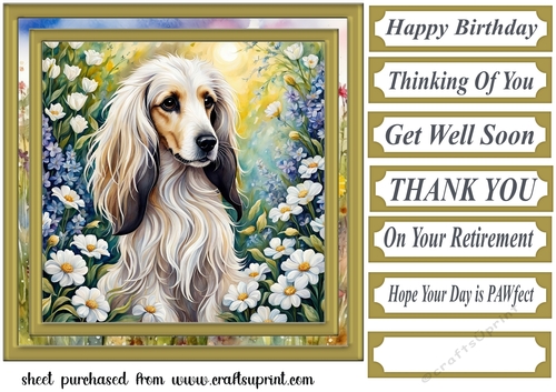 Puppy in flowers card front 7