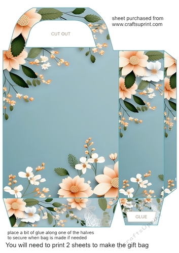 Blue multi floral gift bag 1