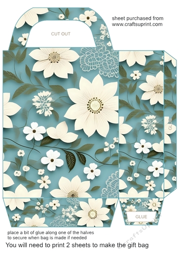 Blue multi floral gift bag 2