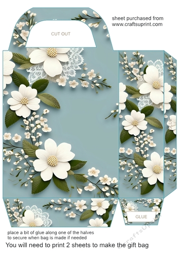 Blue multi floral gift bag 5