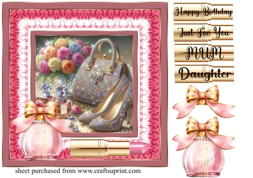 Roses and sparkles female accessories card front 3