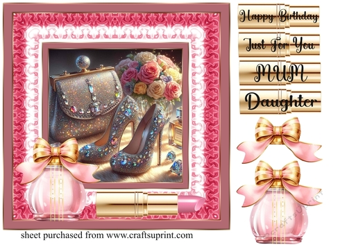 Roses and sparkles female accessories card front 5
