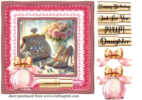 Roses and sparkles female accessories card front 6