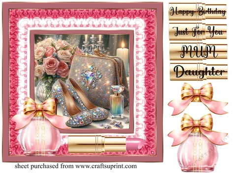 Roses and sparkles female accessories card front 9