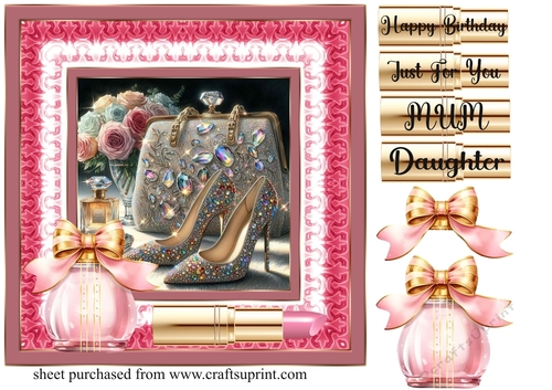 Roses and sparkles female accessories card front 10
