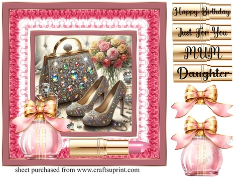 Roses and sparkles female accessories card front 11