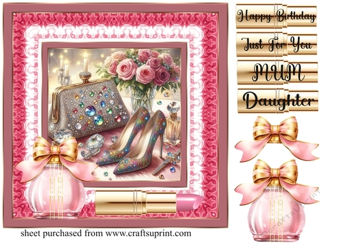 Roses and sparkles female accessories card front 12