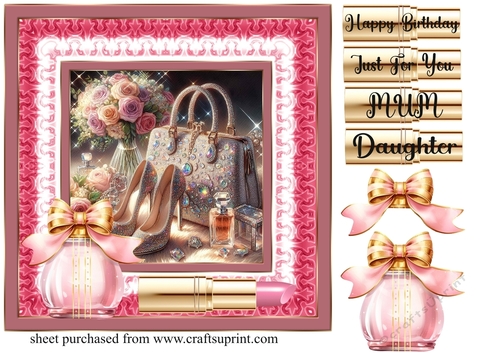 Roses and sparkles female accessories card front 13