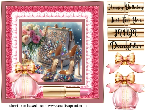 Roses and sparkles female accessories card front 15