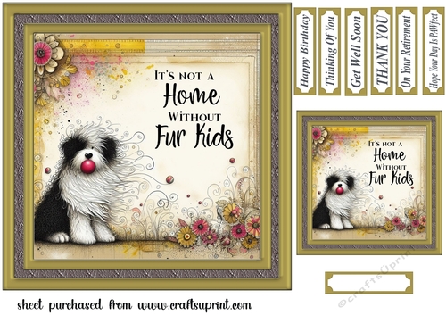 Old English Sheepdog card front 2