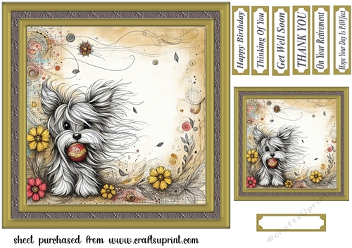 Yorkie with sentiments card front 1