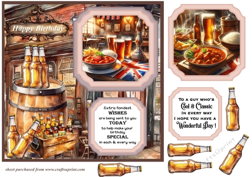 2 Panel Curry and a pint card front 1