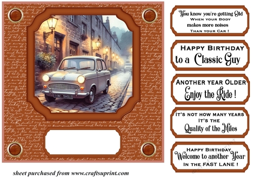 Retro car card front 2