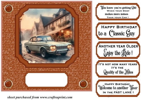Retro car card front 4