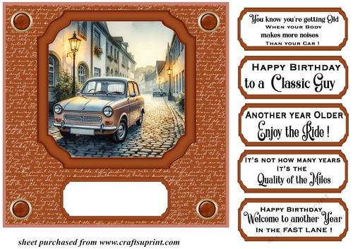 Retro car card front 8