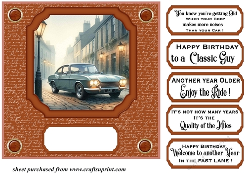 Retro car card front 9