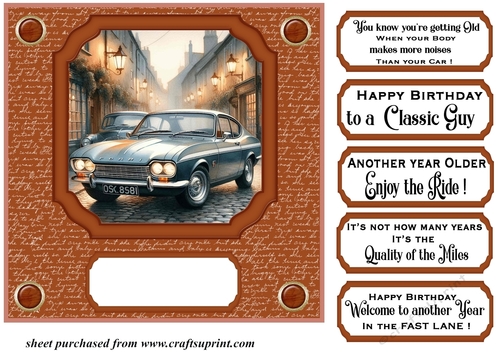 Retro car card front 10