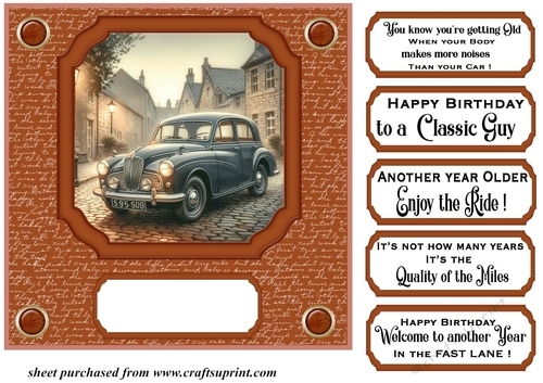 Retro car card front 12