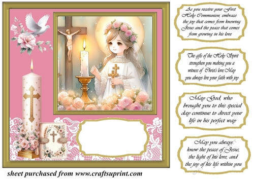 Girl Communion card front 1
