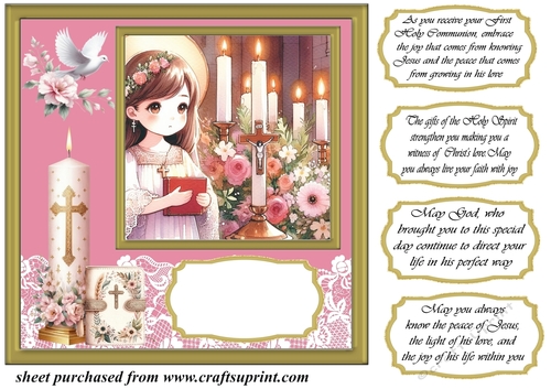 Girl Communion card front 2