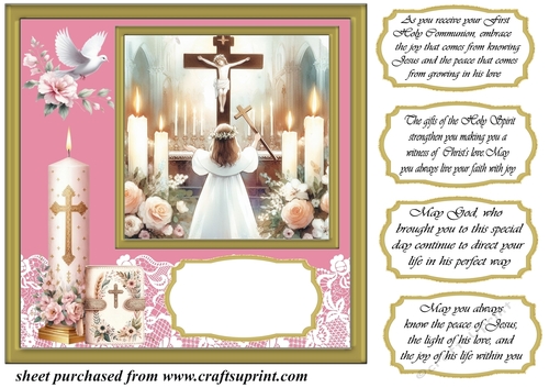 Girl Communion card front 6