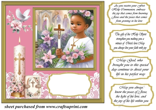 Girl Communion card front 7