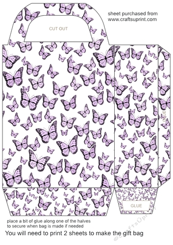 Single colour butterfly gift bag 1
