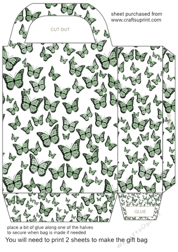 Single colour butterfly gift bag 2