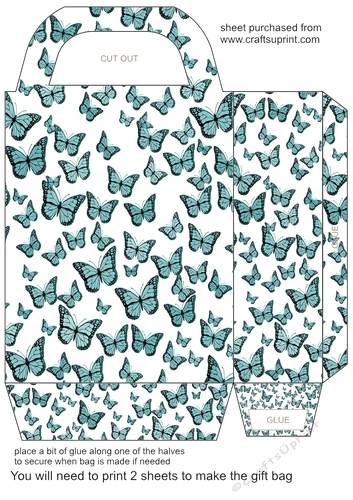 Single colour butterfly gift bag 3