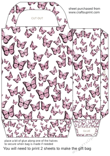 Single colour butterfly gift bag 4