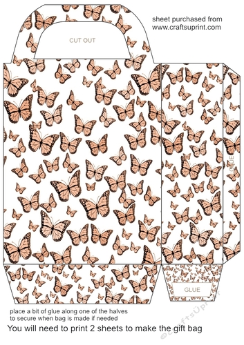 Single colour butterfly gift bag 6