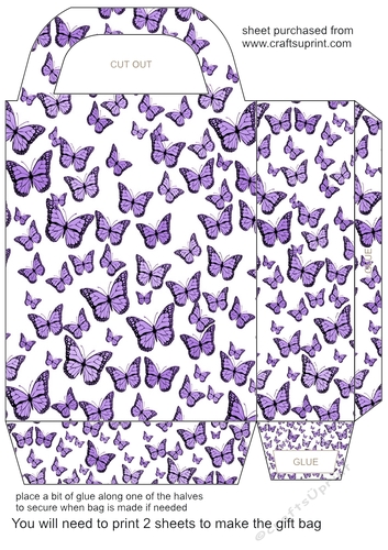 Single colour butterfly gift bag 7