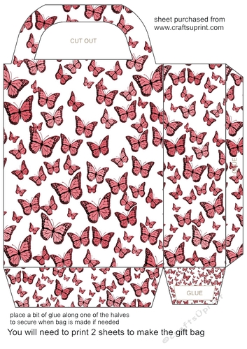 Single colour butterfly gift bag 9