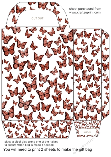 Single colour butterfly gift bag 10