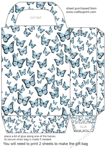 Single colour butterfly gift bag 11