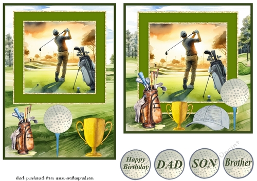 2 Golf themed card fronts 1