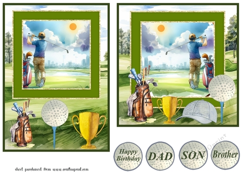 2 Golf themed card fronts 2