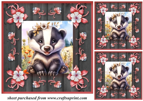3 Woodland cuties card front/toppers 3