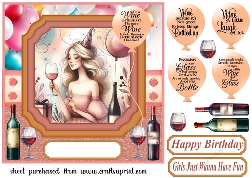 Girls just wanna have fun card front 1