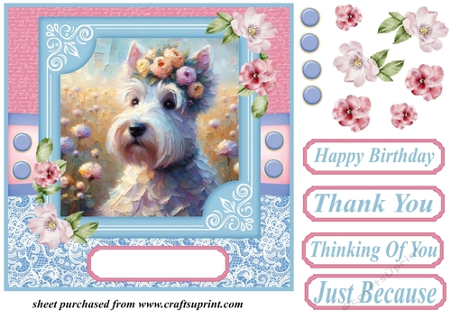 Painted Scottish terrier card front 2