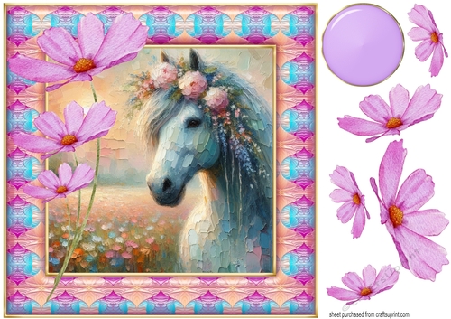 Painted horse card front 2