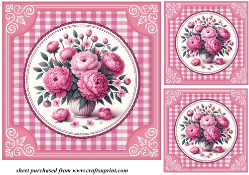 3 Pink peonies card front/toppers 4