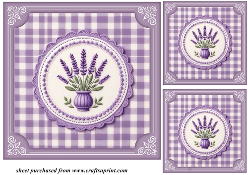 3 Lavender card fronts/toppers 1