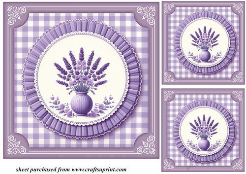 3 Lavender card fronts/toppers 3