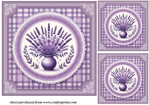 3 Lavender card fronts/toppers 4