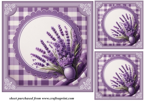 3 Lavender card fronts/toppers 6