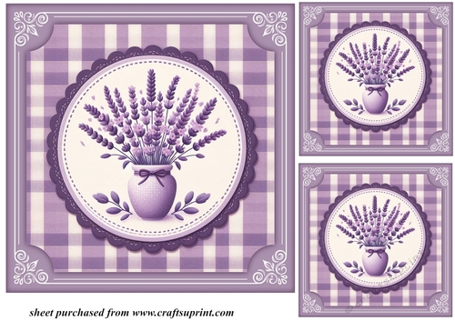 3 Lavender card fronts/toppers 7